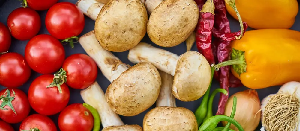 Pimientos rojos y verdes en planta en cultivo intensivo al aire libre